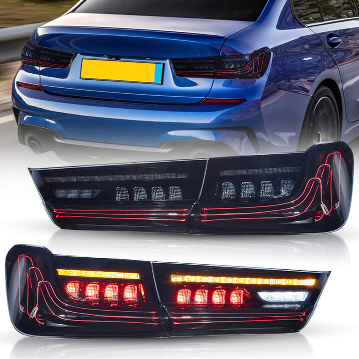 LED Laser CSL Style Tail lights For BMW 3-Series G20/G80 2019-UP With Sequential Amber Turn Signals