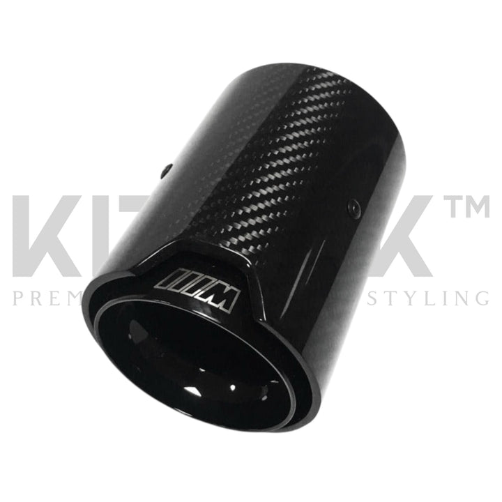 BMW CARBON FIBRE EXHAUST TIPS 135i/140i/235i/240i/335i/340i/435i/440i - BLACK (SET OF 2)