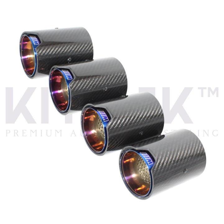 BMW M2/M3/M4/M5 F10/F80/F82/F83/F87 CARBON FIBRE EXHAUST TIPS - BURNT ENDS x4