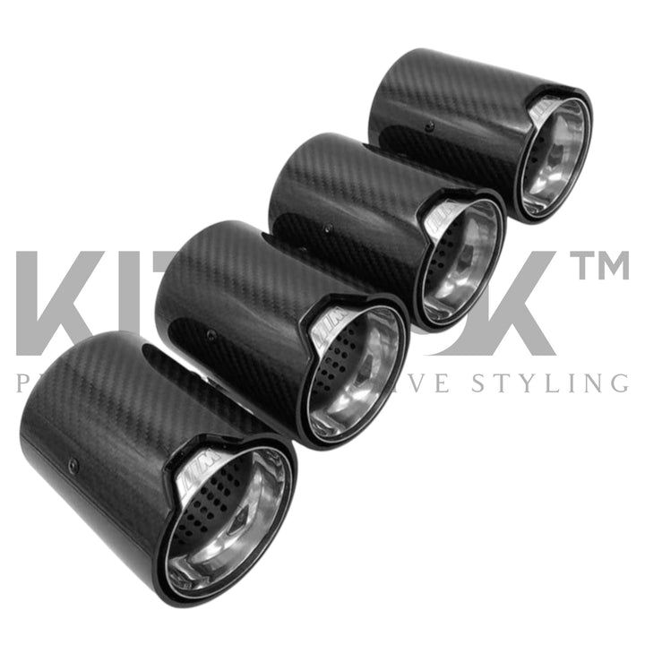 BMW M2/M3/M4/M5 F10/F80/F82/F83/F87 CARBON FIBRE EXHAUST TIPS - CHROME x4